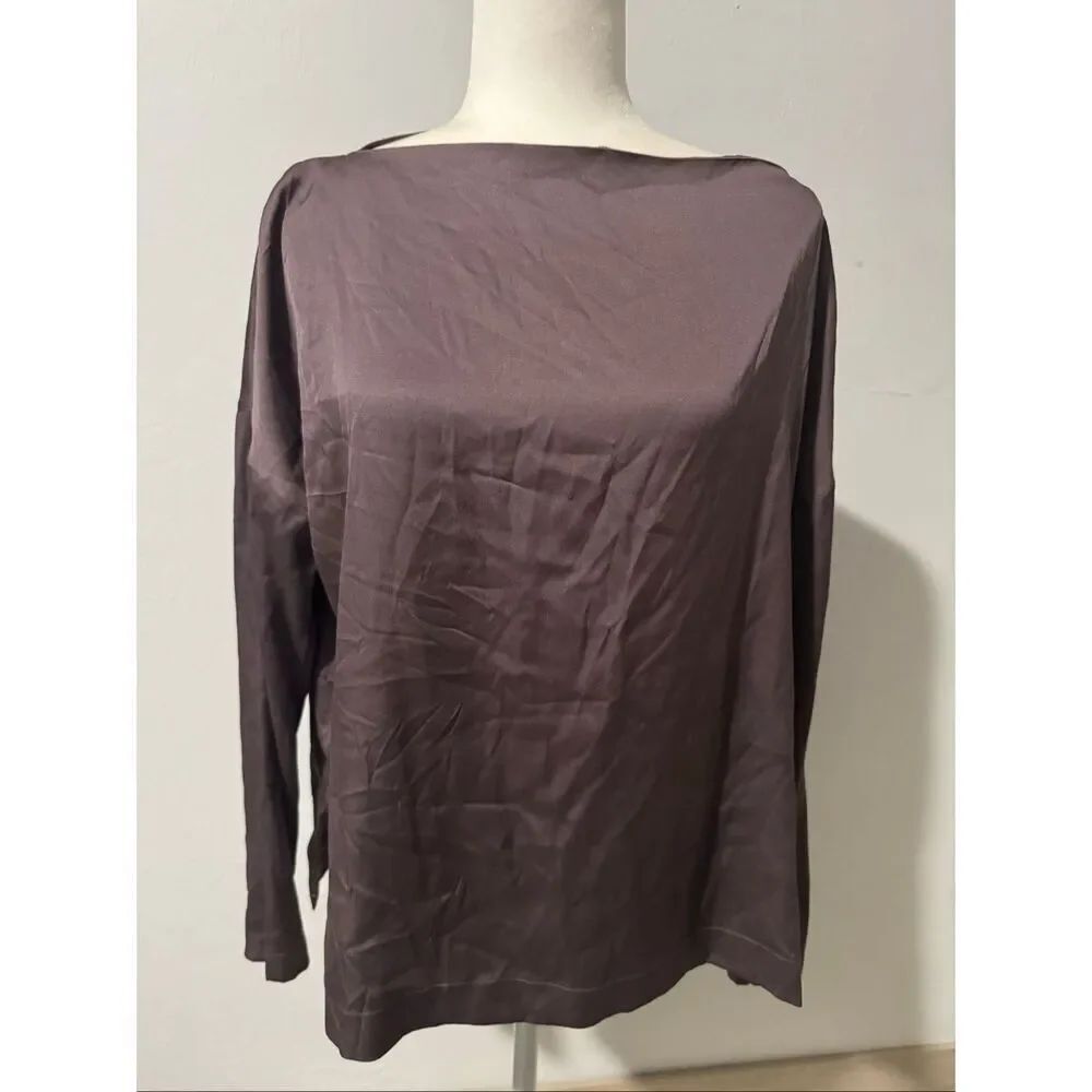 Vince silk blend long sleeve blouse M
